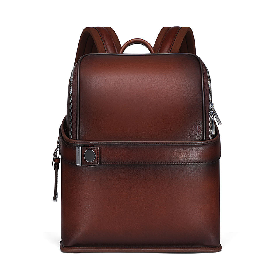 Genuine Leather Laptop Backpack, 16L Business Travel Backpack for 15-Inch Laptop with Custom Logo Option